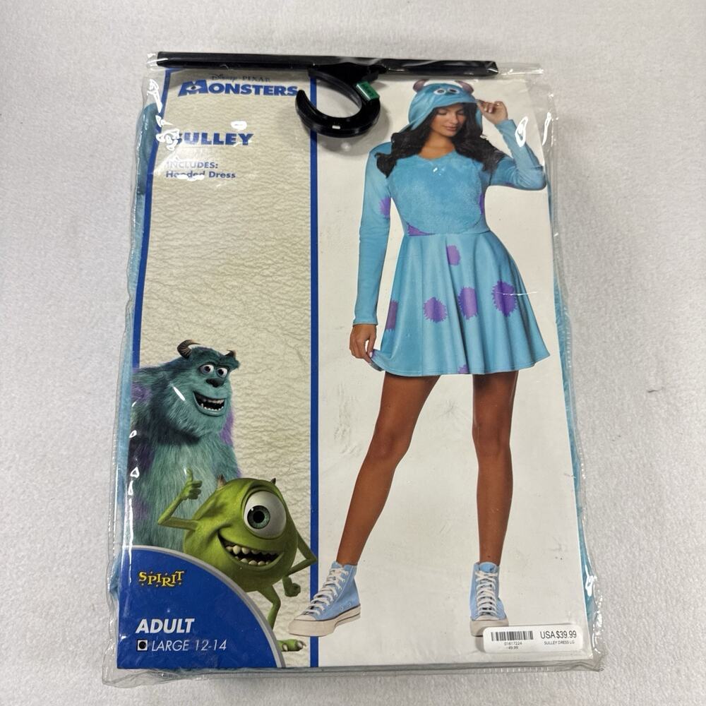 Disney Pixar Monsters Inc Sulley Costume Dress Adult Lg 12-14 Spirit Halloween - Picture 1 of 4